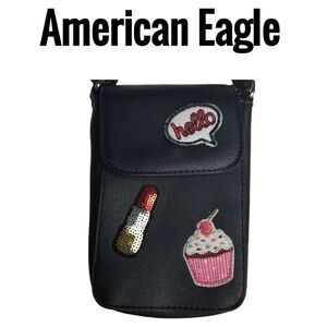 American Eagle Emoji Black Mini Crossbody Bag
